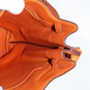 HERMES Togo Sokelly Note Cover Leather Orange Silver Auth nb488M-23