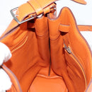 HERMES Togo Sokelly Note Cover Leather Orange Silver Auth nb488M-24