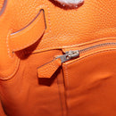 HERMES Togo Sokelly Note Cover Leather Orange Silver Auth nb488M-25