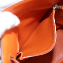HERMES Togo Sokelly Note Cover Leather Orange Silver Auth nb488M-26