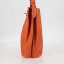 HERMES Togo Sokelly Note Cover Leather Orange Silver Auth nb488M-4