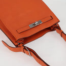 HERMES Togo Sokelly Note Cover Leather Orange Silver Auth nb488M-6