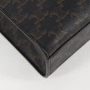 CELINE Triomphe Vertical Cabas Tote Bag PVC Leather Black Gold Auth nb490M-16