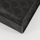 CELINE Triomphe Vertical Cabas Tote Bag PVC Leather Black Gold Auth nb490M-17