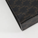 CELINE Triomphe Vertical Cabas Tote Bag PVC Leather Black Gold Auth nb490M-18