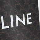 CELINE Triomphe Vertical Cabas Tote Bag PVC Leather Black Gold Auth nb490M-20