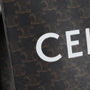 CELINE Triomphe Vertical Cabas Tote Bag PVC Leather Black Gold Auth nb490M-21