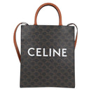 CELINE Triomphe Vertical Cabas Tote Bag PVC Leather Black Gold Auth nb490M-13