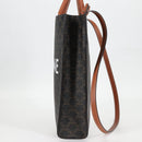 CELINE Triomphe Vertical Cabas Tote Bag PVC Leather Black Gold Auth nb490M-4