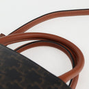 CELINE Triomphe Vertical Cabas Tote Bag PVC Leather Black Gold Auth nb490M-14