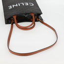 CELINE Triomphe Vertical Cabas Tote Bag PVC Leather Black Gold Auth nb490M-8