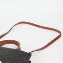 CELINE Triomphe Vertical Cabas Shoulder Bag PVC Leather Black Gold Auth nb491M-15