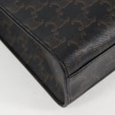 CELINE Triomphe Vertical Cabas Shoulder Bag PVC Leather Black Gold Auth nb491M-16