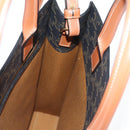 CELINE Triomphe Vertical Cabas Shoulder Bag PVC Leather Black Gold Auth nb491M-22