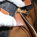 CELINE Triomphe Vertical Cabas Shoulder Bag PVC Leather Black Gold Auth nb491M-24