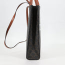 CELINE Triomphe Vertical Cabas Shoulder Bag PVC Leather Black Gold Auth nb491M-3