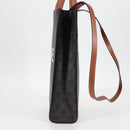 CELINE Triomphe Vertical Cabas Shoulder Bag PVC Leather Black Gold Auth nb491M-4