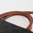 CELINE Triomphe Vertical Cabas Shoulder Bag PVC Leather Black Gold Auth nb491M-14