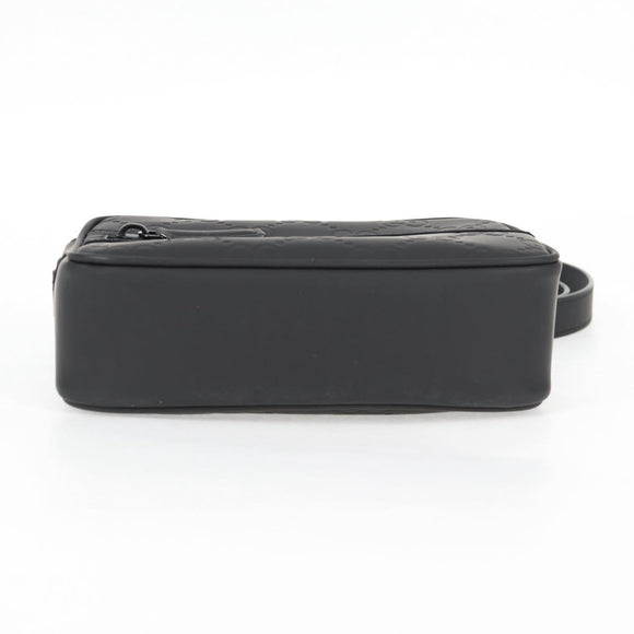 GUCCI Guccissima Shoulder Bag Leather Black 771321 Auth nb492M