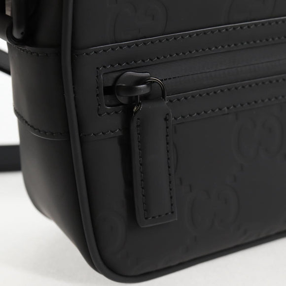 GUCCI Guccissima Shoulder Bag Leather Black 771321 Auth nb492M