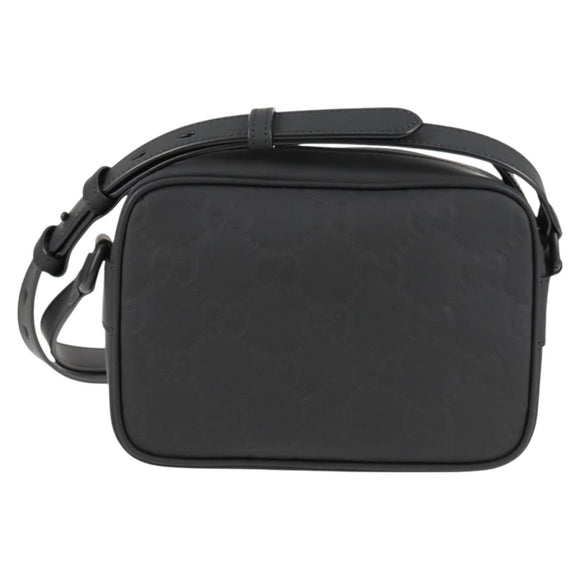 GUCCI Guccissima Shoulder Bag Leather Black 771321 Auth nb492M