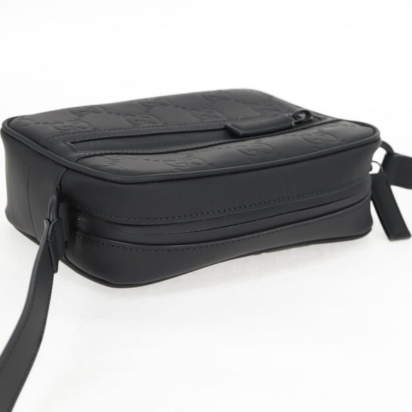 GUCCI Guccissima Shoulder Bag Leather Black 771321 Auth nb492M