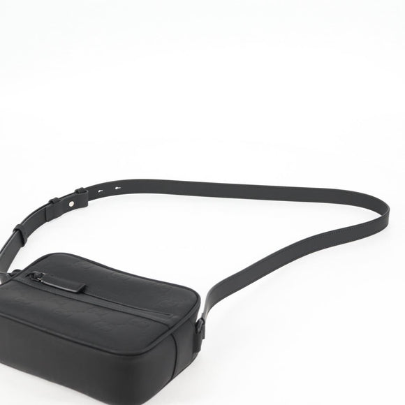 GUCCI Guccissima Shoulder Bag Leather Black 771321 Auth nb492M