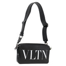 VALENTINO Shoulder Bag Leather Black Silver Auth nb493M-1