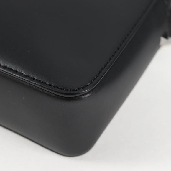 VALENTINO Shoulder Bag Leather Black Silver Auth nb493M