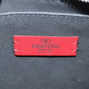 VALENTINO Shoulder Bag Leather Black Silver Auth nb493M-18