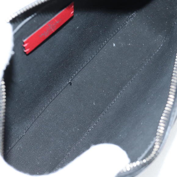 VALENTINO Shoulder Bag Leather Black Silver Auth nb493M