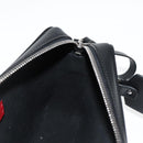 VALENTINO Shoulder Bag Leather Black Silver Auth nb493M-19