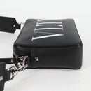 VALENTINO Shoulder Bag Leather Black Silver Auth nb493M-3