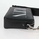 VALENTINO Shoulder Bag Leather Black Silver Auth nb493M-4