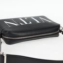 VALENTINO Shoulder Bag Leather Black Silver Auth nb493M-6