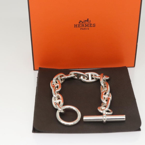 HERMES Chaine d'Ancre MM Bracelet Ag925 Silver Auth nb497M