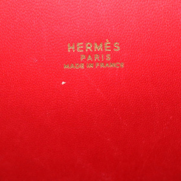 HERMES Bolide 37 Hand Bag Leather Red Auth nh122SA