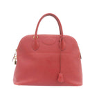 HERMES Bolide 37 Hand Bag Leather Red Auth nh122SA-13