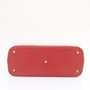 HERMES Bolide 37 Hand Bag Leather Red Auth nh122SA-8