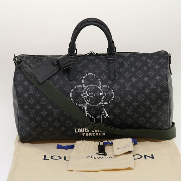 LOUIS VUITTON Monogram Eclipse Vivienne Keepall 50 Boston Bag M43683 Auth 34733S