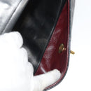 CHANEL Chain Matelasse 25 Shoulder Bag Lamb Skin Black Gold CC Auth PP032AV-24