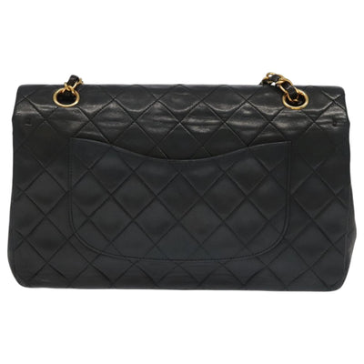 CHANEL Chain Matelasse 25 Shoulder Bag Lamb Skin Black Gold CC Auth PP032AV - 0