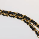 CHANEL Chain Matelasse 25 Shoulder Bag Lamb Skin Black Gold CC Auth PP032AV-8