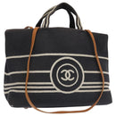 CHANEL Tote Bag Denim Navy CC Auth PP037-1