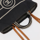 CHANEL Tote Bag Denim Navy CC Auth PP037-6