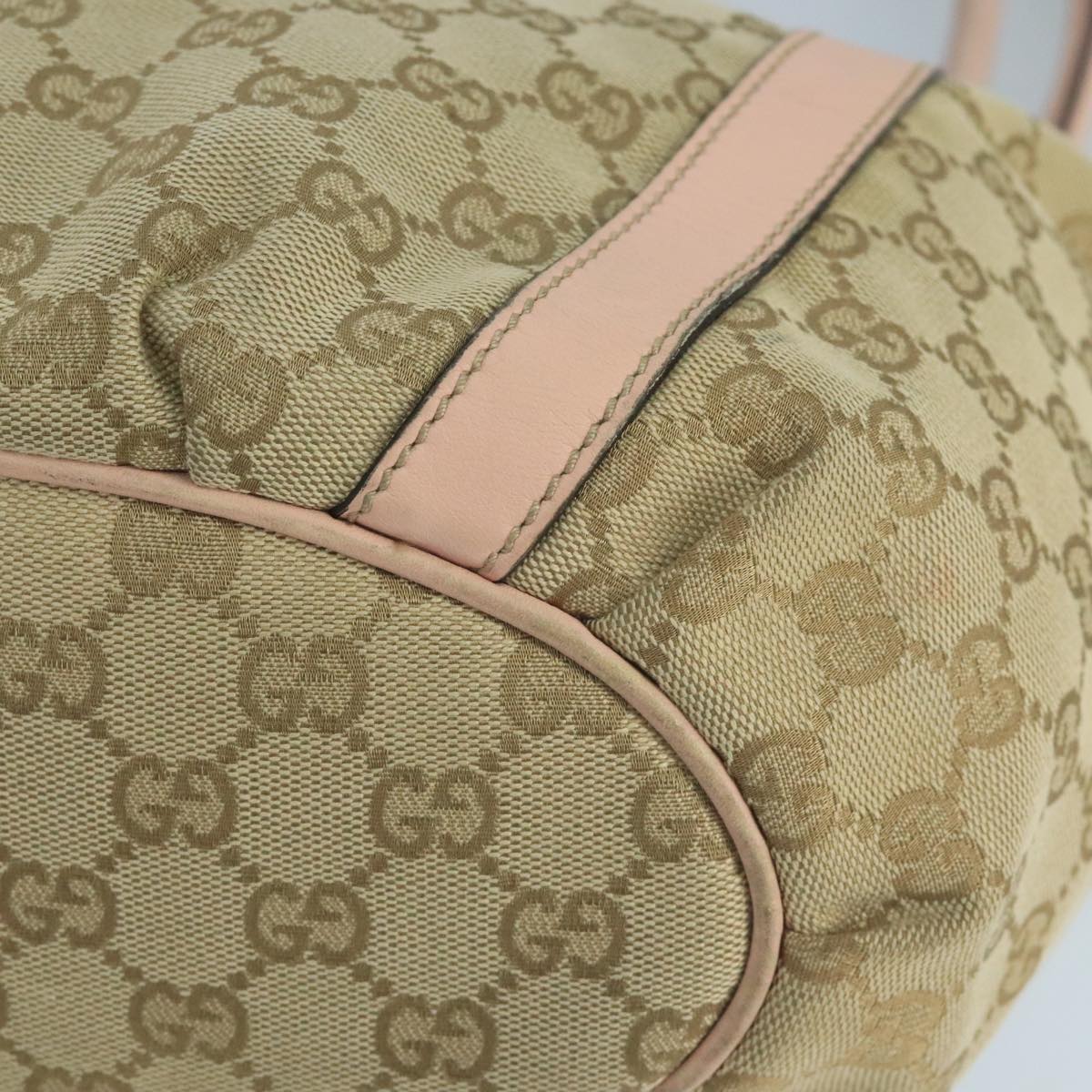 GUCCI GG Canvas Tote Bag Beige 211932 Auth PP095