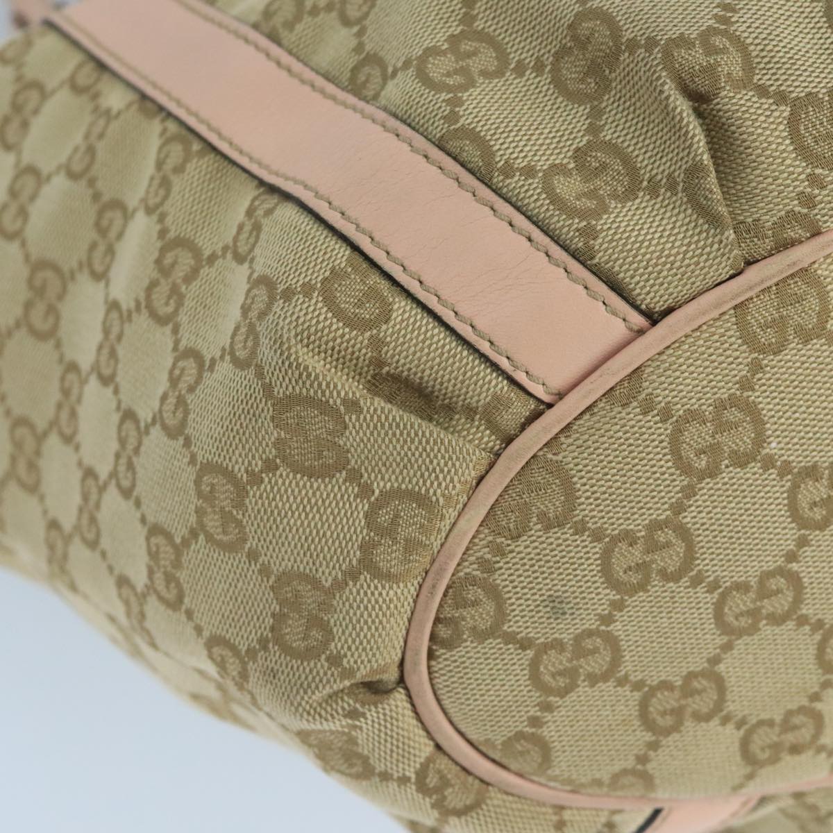 GUCCI GG Canvas Tote Bag Beige 211932 Auth PP095