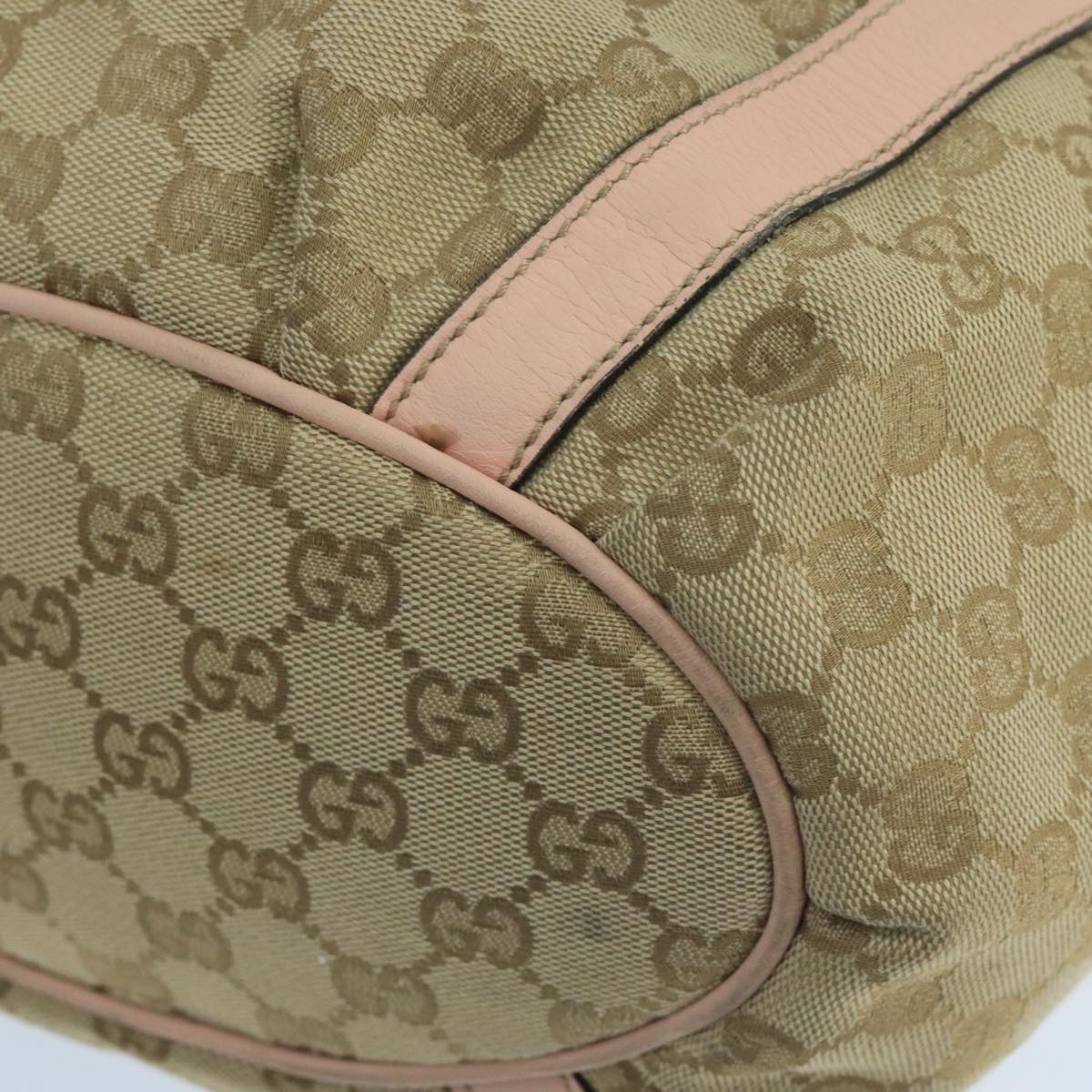 GUCCI GG Canvas Tote Bag Beige 211932 Auth PP095