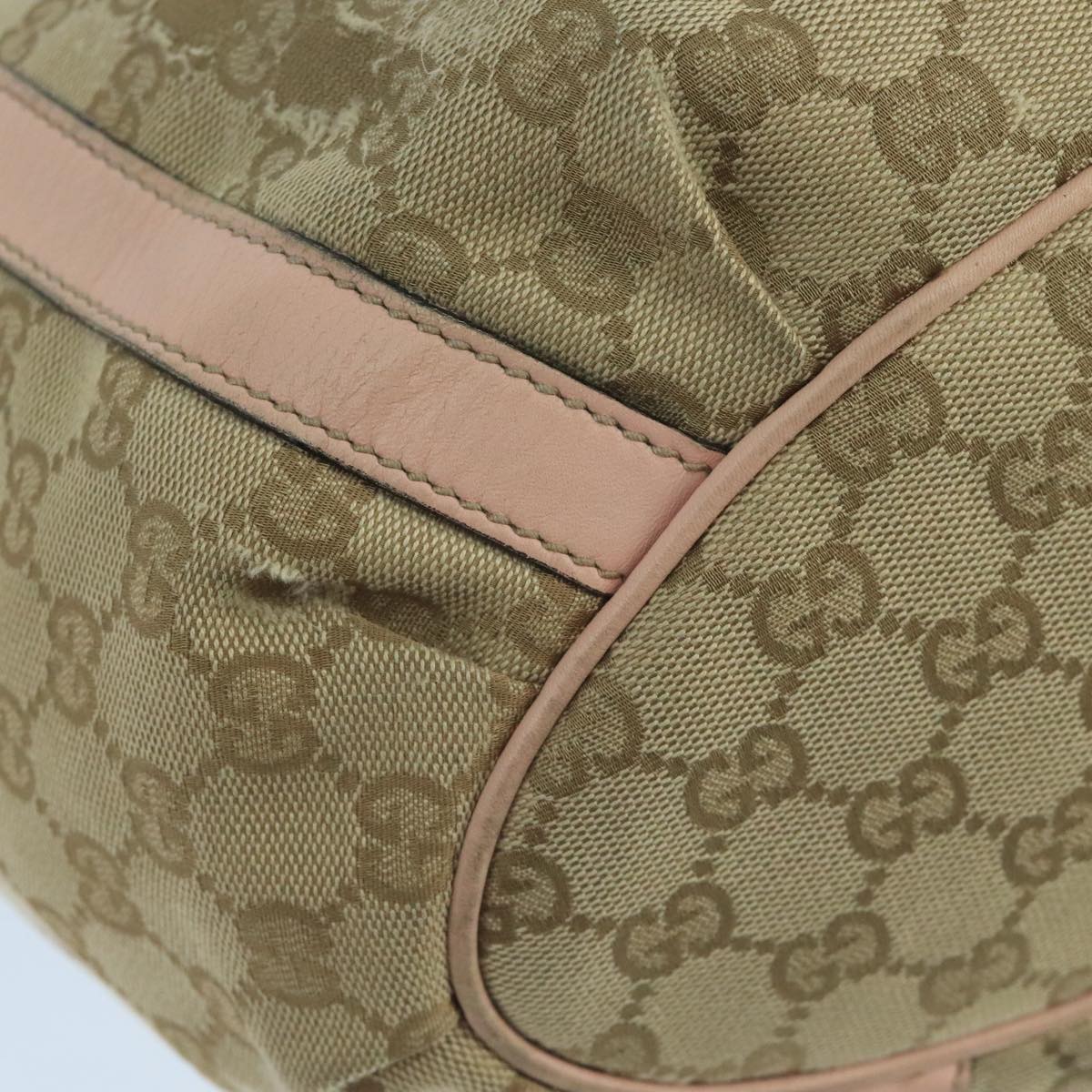 GUCCI GG Canvas Tote Bag Beige 211932 Auth PP095