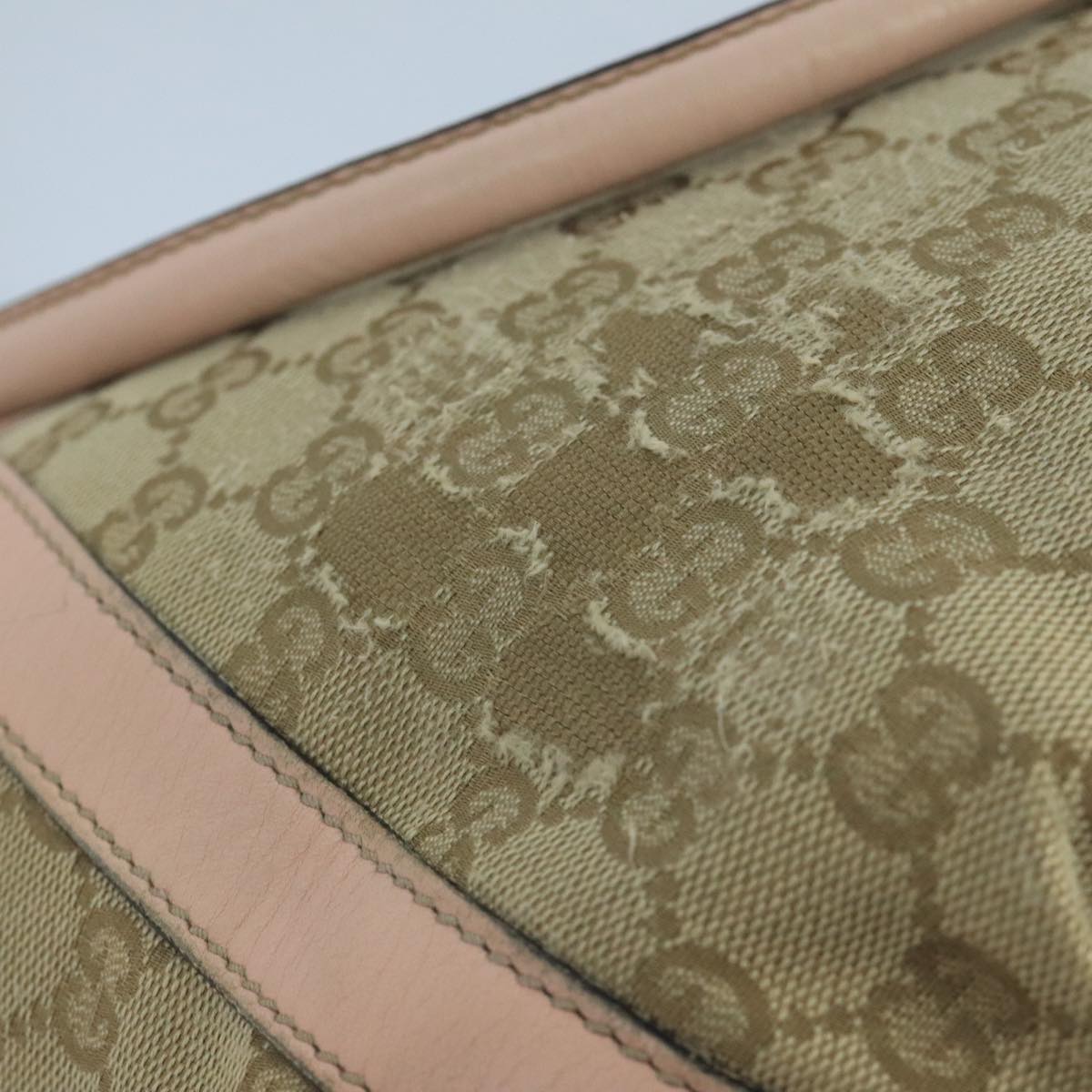 GUCCI GG Canvas Tote Bag Beige 211932 Auth PP095